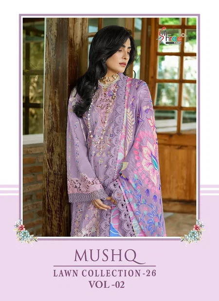 Mushq Lawn Collection Vol 2 By Shree Fab Pure Cotton Pakistani Salwar Kameez